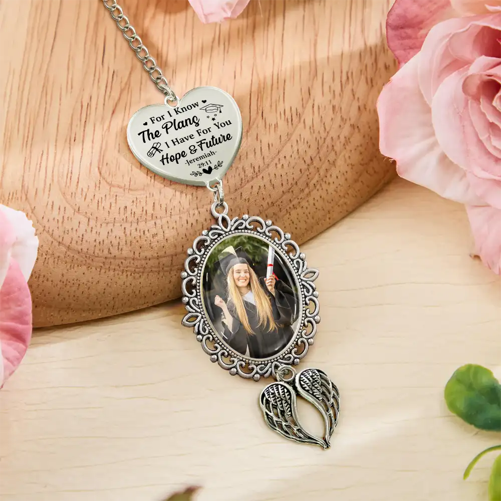 Custom Photo For I Know The Plans I Have For You - Personalized Graduation Tassel Charm