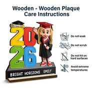 Graduation,Gift For Kids,Grandma - Grandkids,Gift For Grandkids,Dad - Children,Mom - Children,Happy - Congrats Pre-k Preschool Kindergarten Graduated - Personalized Custom Shaped Wooden Plaque