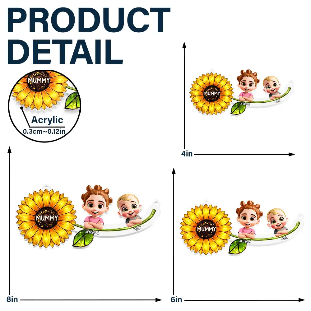 Happy,Love,Grandma - Grandkids,Mom - Children,Gift For Mother - Grandma Plants The Seeds Of Love That Bloom Forever - Personalized Window Hanging Suncatcher Ornament