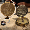 Family,Graduation,Love - Custom Photo Outline Sketch Take Pride In How Far You've Come - Personalized Engraved Brass Compass