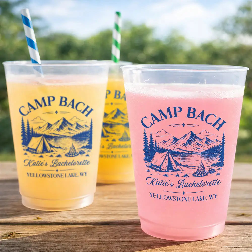 Playful, Gift For Yourself, Custom Text - Camp Bachelorette Party - Personalized Frosted Cups
