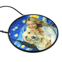 Happy,Dog Lovers,Pet Lovers,Cat Lovers,Dog Mom,Dog Dad,Cat Dad,Cat Mom - Custom Photo Starry Night Dog Mom Cat Mom Pet Lover - Personalized Stained Glass Window Hanging Suncatcher