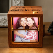 Gift For Bestie, Old Best friends, Gift For Sisters, Funny, Gifts For Colleagues - Custom Photo Right In The Throat Bestie Sister - Personalized Flipbook Frame Animation Machine