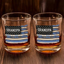Gift For Father,Gift For Grandpa,Independence Day,Custom Text,Confident - Stars & Stripes US Flag American Dad Grandpa - Personalized Whiskey Glass