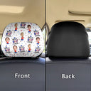 Gift For Father,Gift For Grandpa,Independence Day,Gift For Mother,Gift For Grandma,Photo,Icon,Humorous - Custom Photo Stars & Stripes Best Mom Dad Grandma Grandpa Ever - Personalized Car Headrest Covers