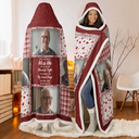 Family, Custom Photo, Memorial, Sad, Gift For Women, Christmas - Custom Photo Memorial When You Really Miss Me Hug This Blanket - Personalized Wearable Hooded Blanket