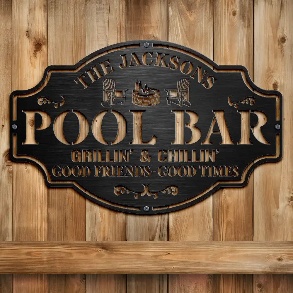 Backyard,Patio - Backyard Bar And Grill Good Friends Good Times - Personalized Cutout Metal Sign