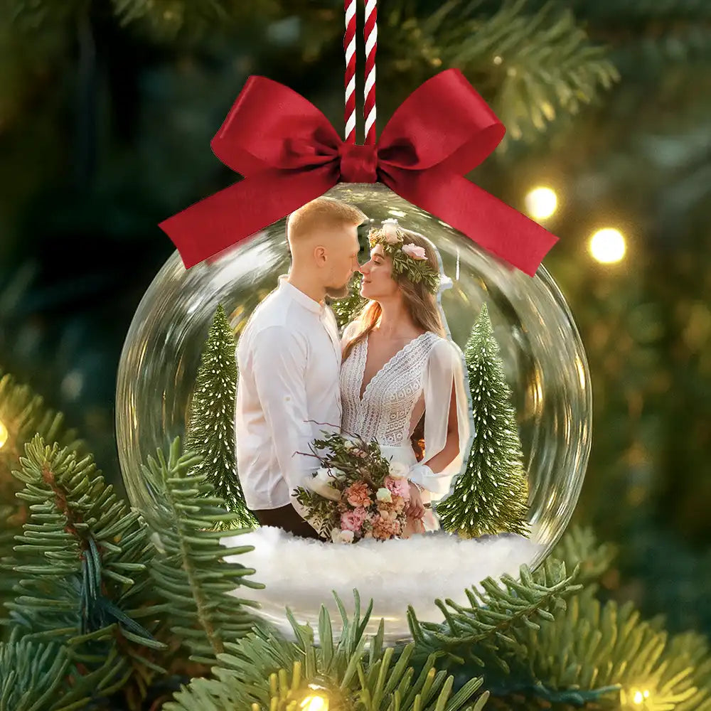Custom Photo,Happy,Christmas,Gift For Couples -Custom Photo Couple The Year I Found My Missing Piece - Personalized 3D Acrylic Ball Ornament