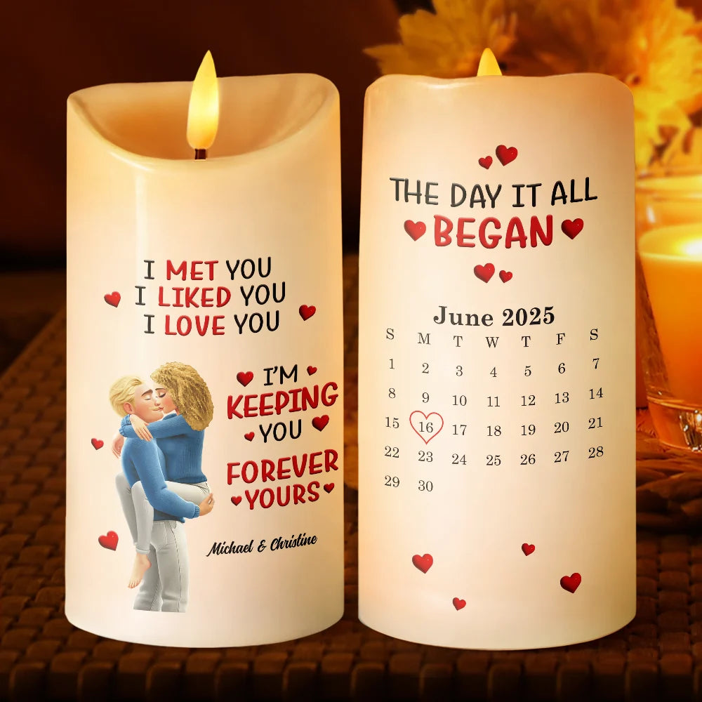 Gift For Couples,Gift For Husband,Gift For Wife,Gift For Boyfriend,Gift For Girlfriend,LGBT,Love - Together And Forever Yours - Personalized Flameless LED Candle