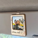 Gift For Couples,Gift For Wife,Gift For Husband,Gift For Girlfriend,Gift For Boyfriend,Travel,Love - Custom Photo And So The Adventure Begins Traveling Couple - Personalized Custom Shaped Car Visor Clip