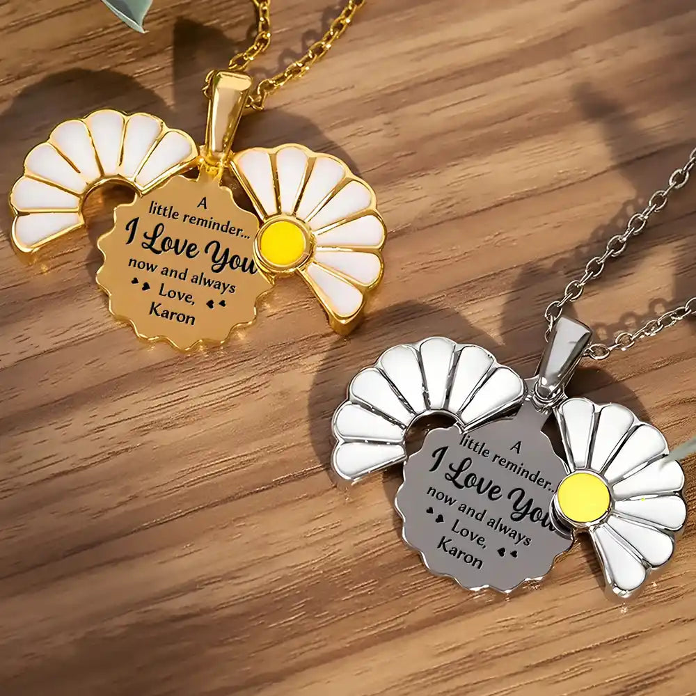 Gift For Wife, Gift For Couples, Gift For Women, Love - A Little Reminder I Love You Now And Always - Personalized Engraved Hidden Message Necklace