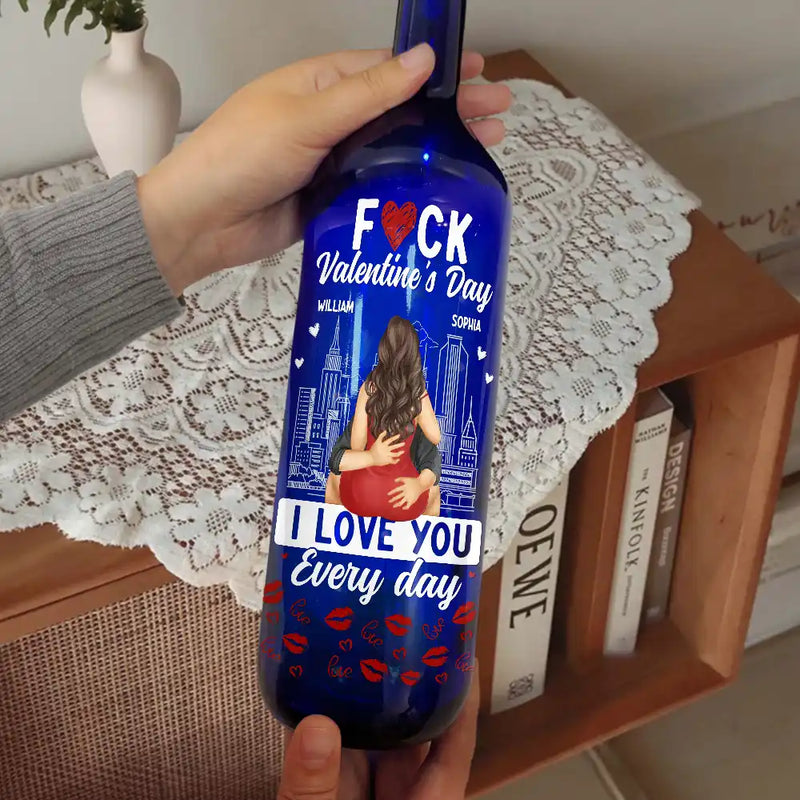 Gift For Couples, Gift For Wife, Gift For Husband, Gift For Boyfriend, Gift For Girlfriend - I Love You Everyday - Personalized Bottle Light
