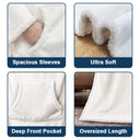 Reading, Gift For Yourself, Funny - Shhh I'm Reading Bookish Girl With Birth Month Flower - Personalized Wearable Blanket With Sleeves