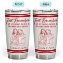 Custom Photo, Art Design, Gift For Bestie, Humorous, Photo - Pencil Sketch - Remove BG - Custom Photo Pencil Sketch We're Not Sugar And Spice And Everything Nice We're Sage And Hood - Personalized Tumbler