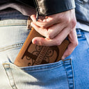 Minimalist Monogram Vintage Style - Personalized Leather Wallet