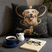 Art Design,Custom Photo,Indoor Decor,Pet Lovers,Photo - Moon Pet ,Playful - Gift For Dog Lovers - Personalized Custom Photo Moonlight Night Sky Portrait Pillow