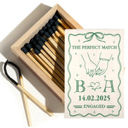 Gift For Couples, Engaged, Married, Love - The Perfect Match Engaged Married - Personalized Wooden Matchbox