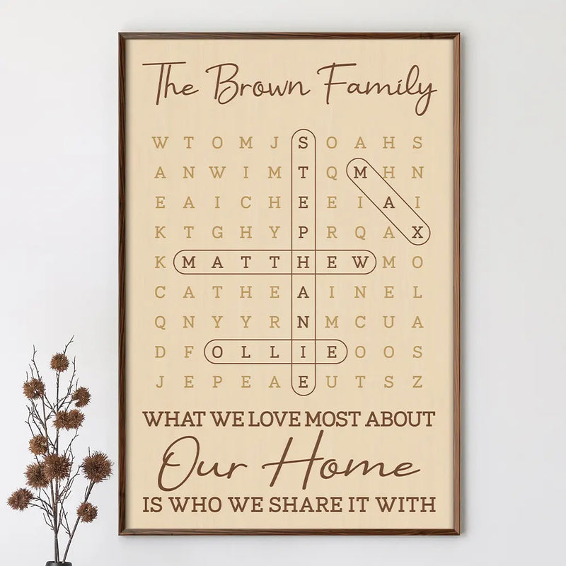 Family,Single Mom,Single Dad,LGBT,Pet Couple,Gift For Women,Gift For Men,Gift For Mother,Gift For Father,Gift For Grandparents,Happy - Word Search Puzzle Together We Make A Family - Personalized Poster