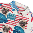 Custom Photo Funny Family Pet Face Stars And Stripes - Gift For Men, Dog And Cat Lovers - Personalized Custom Hawaiian Shirt