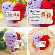 Gift For Bestie,Gift For Sisters,Happy,Custom Photo,Long Distance - Custom Photo My Friend Forever Never Apart - Personalized Doll Crochet With Custom Card