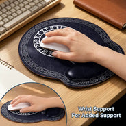 Gift For Men,Gift For Yourself,Confident,Icon - Name In Viking Runes - Personalized Leather Mouse Pad