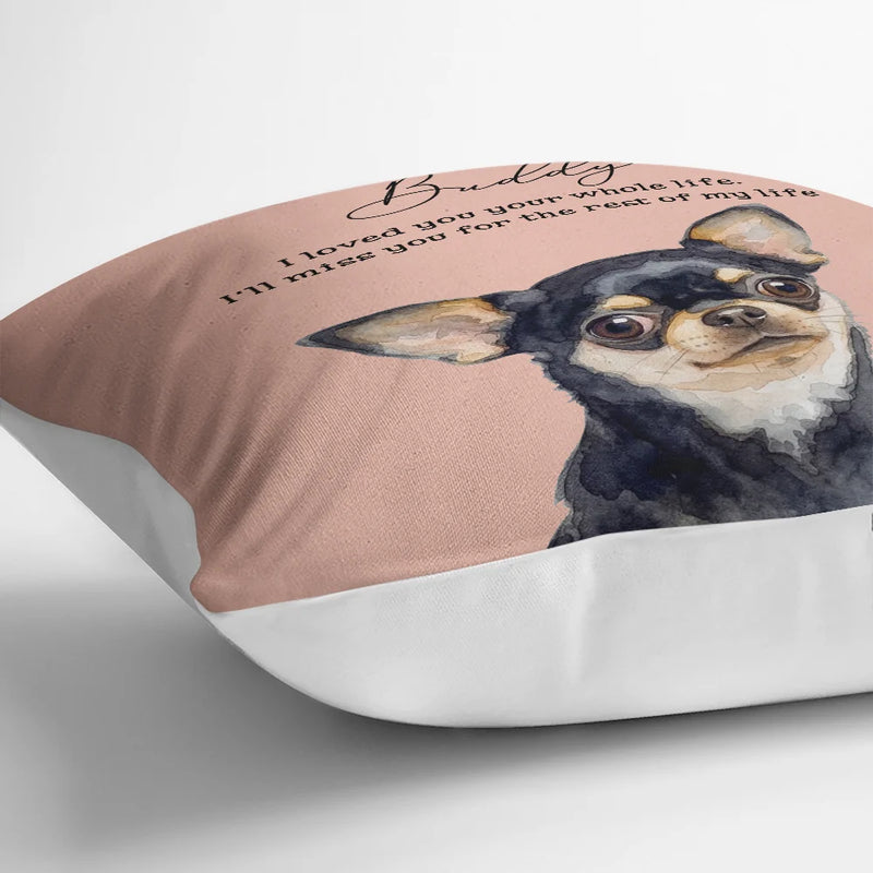 Custom Photo,Art Design,Pet Lovers,Memorial,Healing,Photo - Watercolor - Remove BG - Custom Photo Realistic Watercolor Art Memorial Dog Cat If Love Alone Could Have Kept You Here - Personalized Pillow