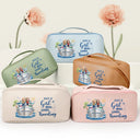 Gift For Yourself,Gift For Women,Summer,Humorous,Vector - All My Cruise Crap - Personalized Leather Makeup Bag