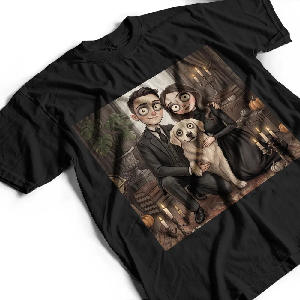 Art Design,Playful,Halloween,Family,Photo - Gothic Portrait Art - Custom Photo Gothic Portrait Art Family Bestie Pet Lovers - Personalized T Shirt