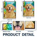 Gift For Wife,Gift For Mother,Gift For Grandma,Love,Family,Gift For Bestie,Gift For Couples,Dog Lovers,Cat Lovers - Custom Photo Stained Glass Mom Grandma Parents Family Bestie Couple - Personalized Vertical Stained Glass Suncatcher