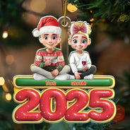 Christmas,Happy,Family - Happy All Family 3D Effect - Personalized Custom Shaped Acrylic Ornament