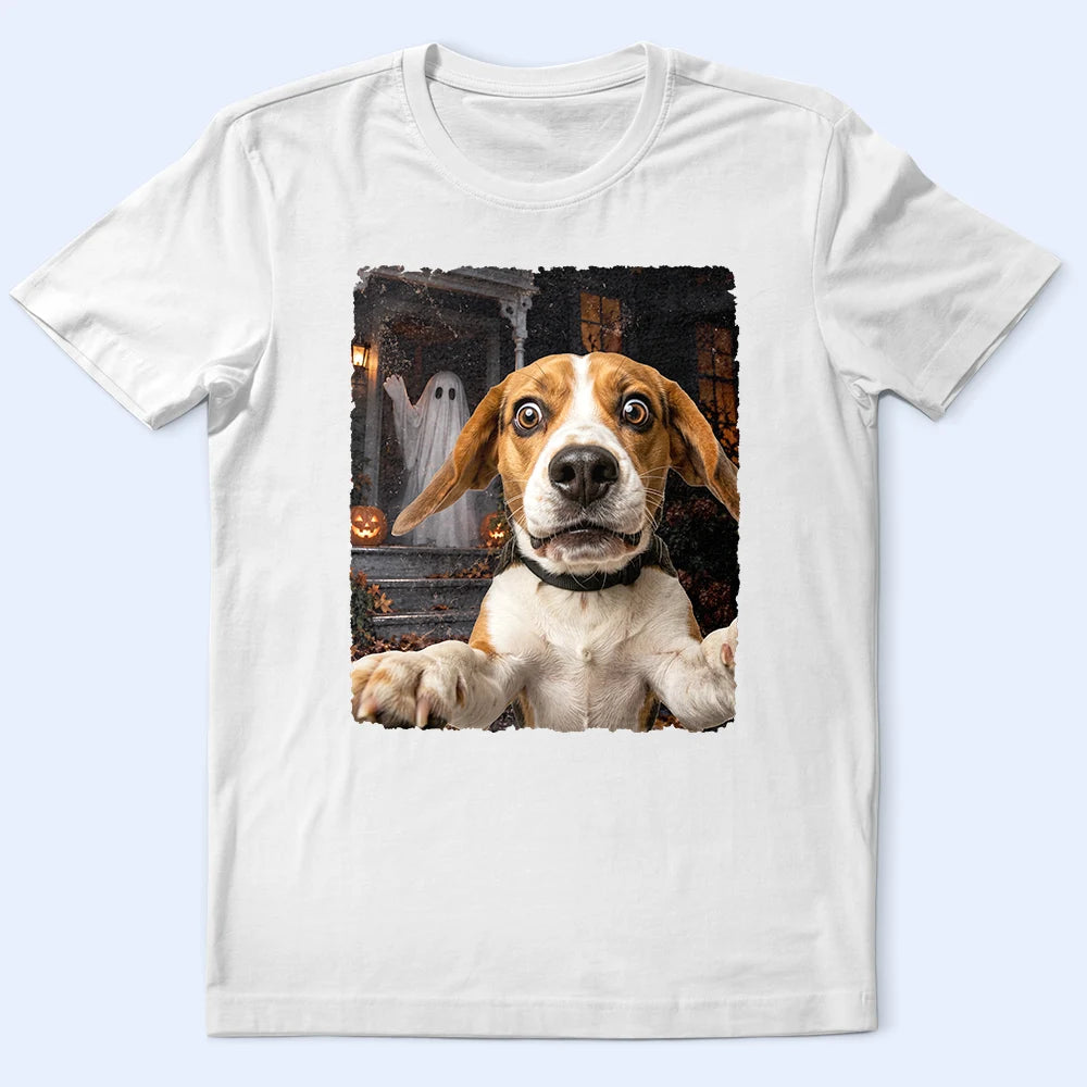 Art Design,Custom Photo,Dog Mom,Gift For Mother,Gifts For Her,Humorous,Pet Lovers,Photo - Halloween Pet Selfie,Top Market - Halloween Gift For Dog Lovers - Personalized Custom Photo Dog Selfie T Shirt