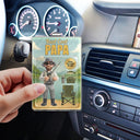 Gift For Father,Custom Photo,Fishing,Art Design,Playful,Photo - Toybox Figure - Custom Photo Toybox Figure Fishing Man Dad Grandpa Limited Edition - Personalized Custom Shaped Acrylic Car Visor Clip