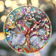 Christmas,Family,Parents,Gift For Grandparents - Family Unbreakable Bond Tree Of Life - Personalized Holographic Acrylic Ornament