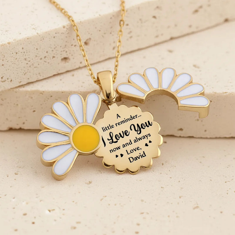 Gift For Wife, Gift For Couples, Gift For Women, Love - A Little Reminder I Love You Now And Always - Personalized Engraved Hidden Message Necklace