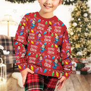 Gift For Sibling,Gift For Sisters,Gift For Brothers,Family,Christmas,Happy,Cousin - Custom Photo Funny Face Cousin Crew - Personalized Unisex Ugly Sweater