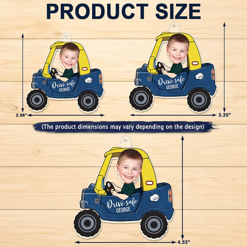 Custom Photo Drive Safe Daddy - Birthday, Loving Gift For Dad, Father, Papa, Grandpa - Personalized Acrylic Car Hanger