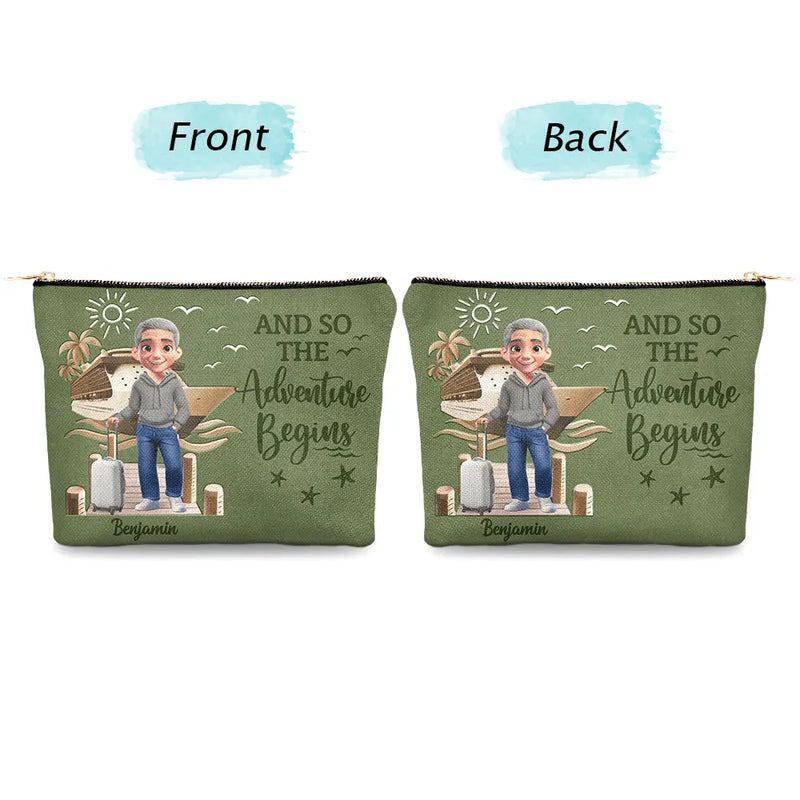 Gift For Yourself,Gift For Women,Gift For Men,Travel,Happy - All My Travel Crap - Personalized Cosmetic Bag