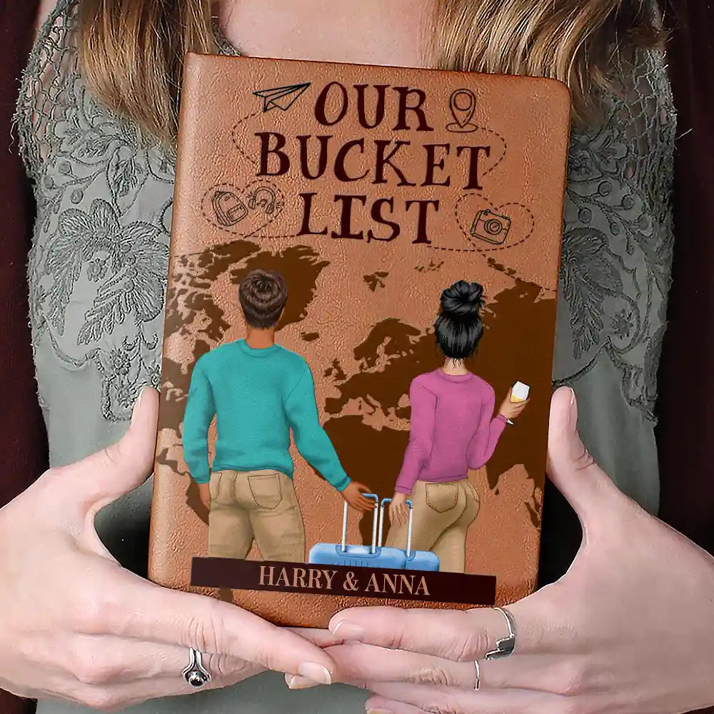 Our Adventure Book Travel Couple - Personalized Leather Journal