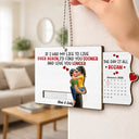 Gift For Couples,Old Couples,Gift For Husband,Gift For Wife,Gift For Boyfriend,Gift For Girlfriend,Love - Calendar I Met You Liked You Love You Forever - Personalized Hanging Wooden Slide Card