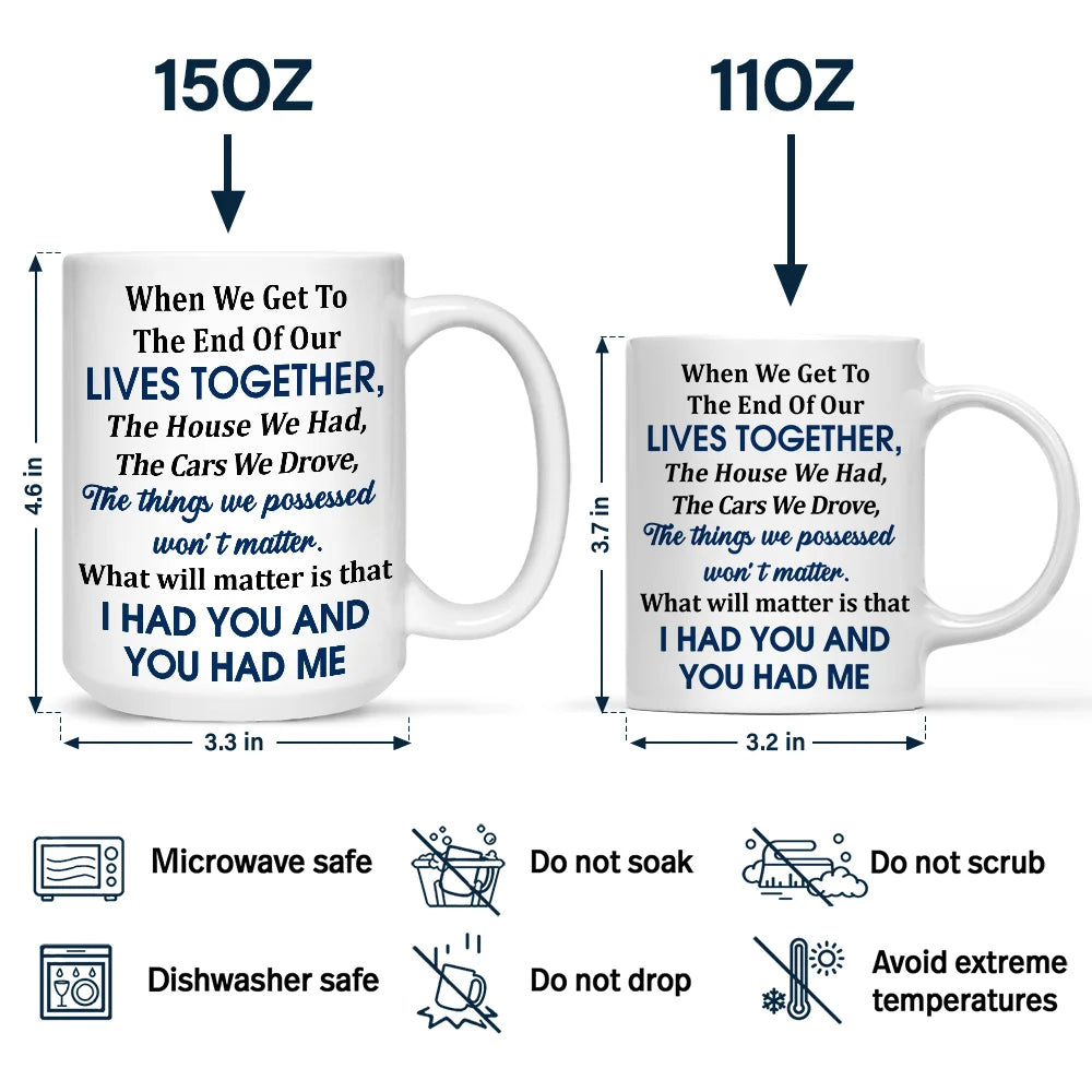 Gift For Couples,Gift For Wife,Gift For Husband,Gift For Boyfriend,Gift For Girlfriend,Funny,Old Couples - Custom Photo Starry Night Couple When We Get To The End Of Our Lives Together - Personalized Mug