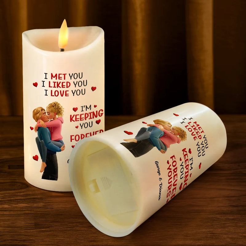 Gift For Couples,Gift For Husband,Gift For Wife,Gift For Boyfriend,Gift For Girlfriend,LGBT,Love - Together And Forever Yours - Personalized Flameless LED Candle