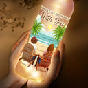 Gift For Couples, Gift For Husband, Gift For Wife - Back Sitting Couple You & Me We Got This When I Tell You - Personalized Bottle Light