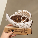 Art Design, Healing, Pet Memorial, Pet Lovers, Memorial, Photo - Sleeping Dog Cat Baby - Custom Photo Sleeping Angel If Love Alone Could Have Kept You Here Dog Cat Remembrance - Personalized Custom Shaped Wooden Plaque