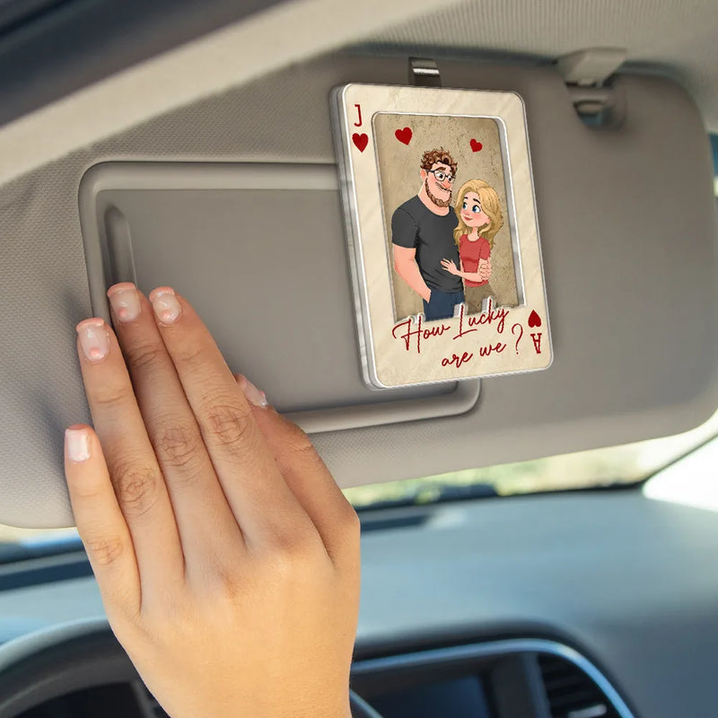 Gift For Couples,Gift For Wife,Gift For Girlfriend,Love,Gift For Women,Gift For Husband,Gift For Boyfriend - Drive Safe Handsome Vintage Playing Card - Personalized Custom Shaped Acrylic Car Visor Clip