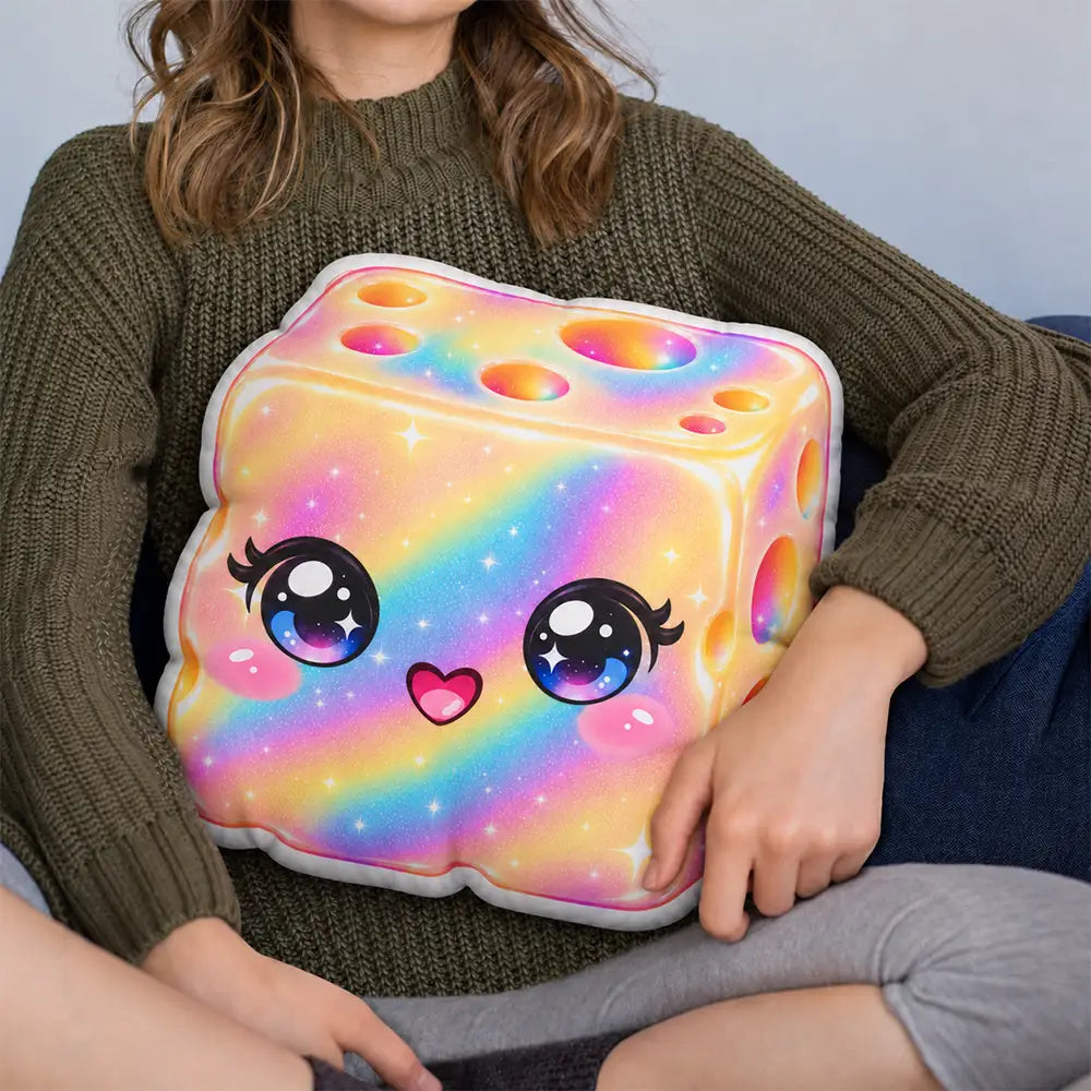 Christmas, Gift For Kids, Icon, Playful, Top Market - Gift For Kids Girls - Personalized Name & Rainbow Squishy Pillow