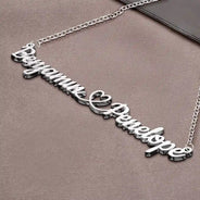 Gift For Couples,Love - Couples Initials Heart Sign Name - Personalized Letter Necklace