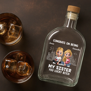 Gift For Brothers,Gift For Sibling,Gift For Sisters,Funny,Vector - Congrats On Being My Brother Sister - Personalized Whiskey Bottle
