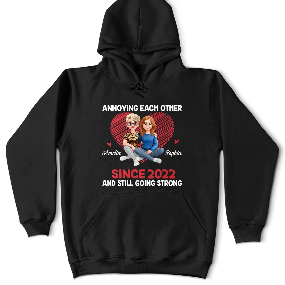 Gift For Couples,Old Couples,Funny,Gift For Husband,Gift For Wife - Annoying Each Other Since & Still Going Strong Couple New Version - Personalized T Shirt