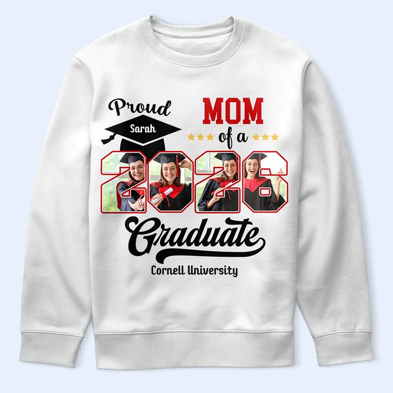 Graduation,Gift For Yourself - Custom Photo Proud Mom Dad Of A Graduation - Personalized T Shirt