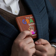 This Awesome Daddy Belongs To - Personalized Leather Wallet